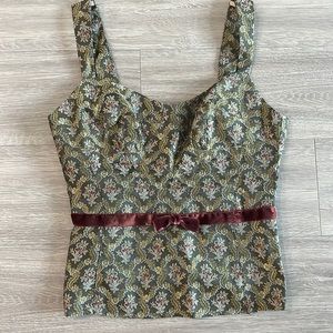 Nanette Lepore Vintage Tapestry Brocade Corset Top